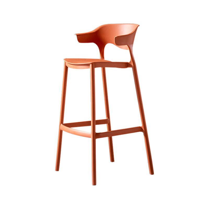 30 inch Plastic Scandinavian Armless Stool Low Back Bar Stool for Kitchen