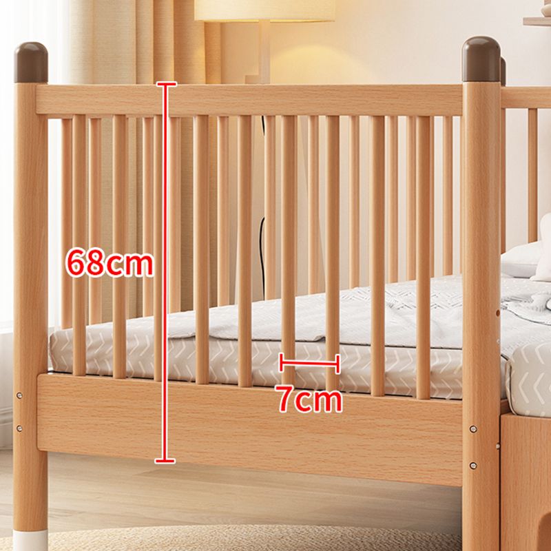 Traditional Wooden Nursery Bed Rectangle Pure Color Baby Crib