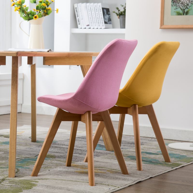 Fabric Scandinavian Conference Room Side Chair Matte Finish Parsons Dining Chair