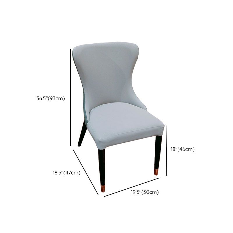 Contemporary Upholstered Dining Chairs Parsons Side Chair in Blue