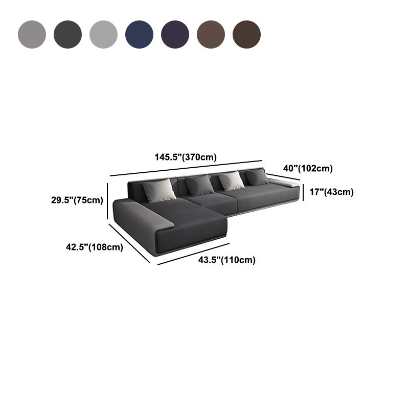 Contemporary L-Shape Sectional Sofa with Pillow Top Arm for Living Room