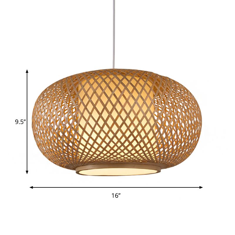 Madera/café Posaborador de calabaza Iluminación Tradicionario Bambú 1 Kit de lámpara colgante de bombillas para restaurante