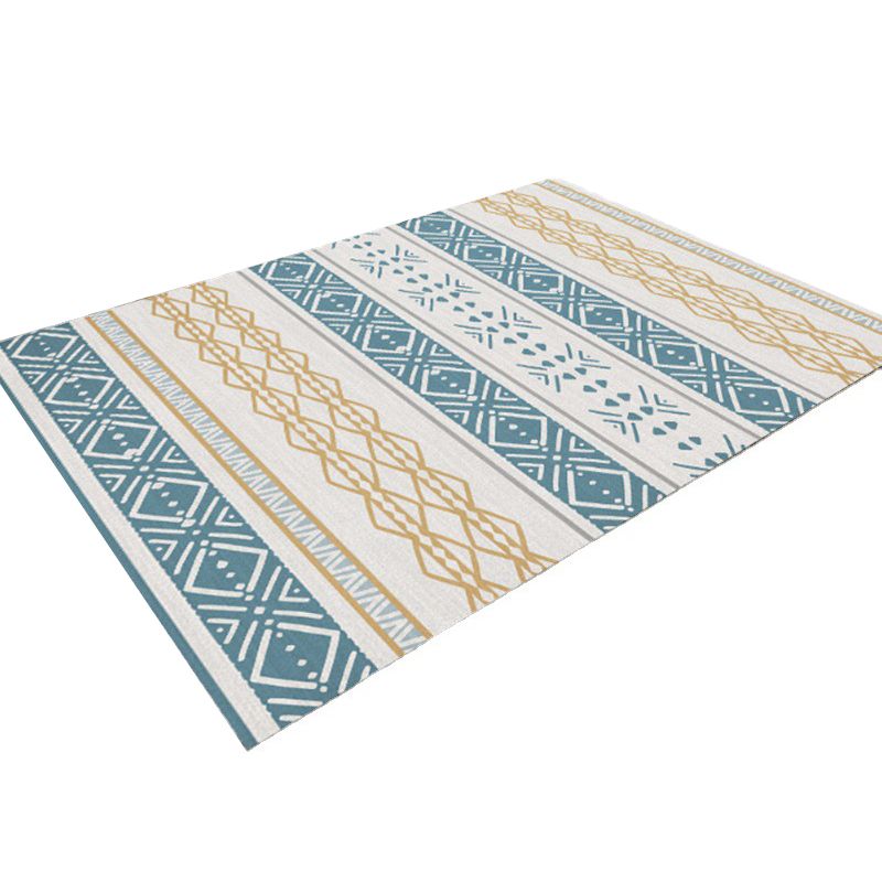 Light Grey Modern Rug Polyester Geometry Rug Washable Rug for Living Room