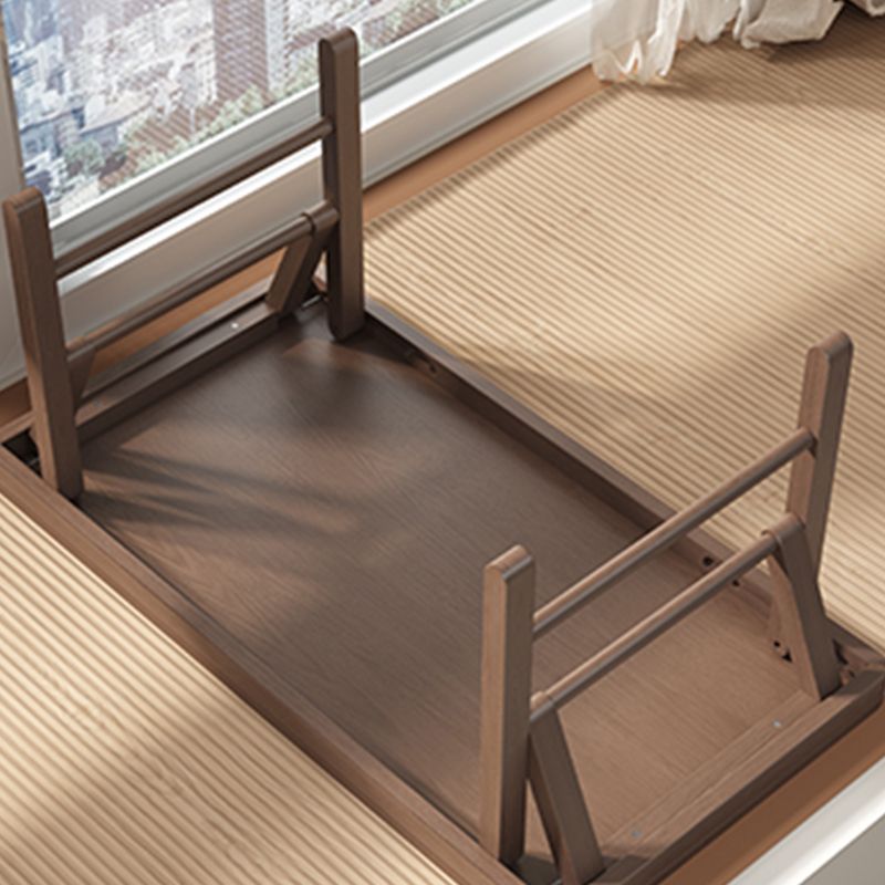 Traditional Rubber Wood Sofa Side Accent Table with 4 Legs for Bedroom