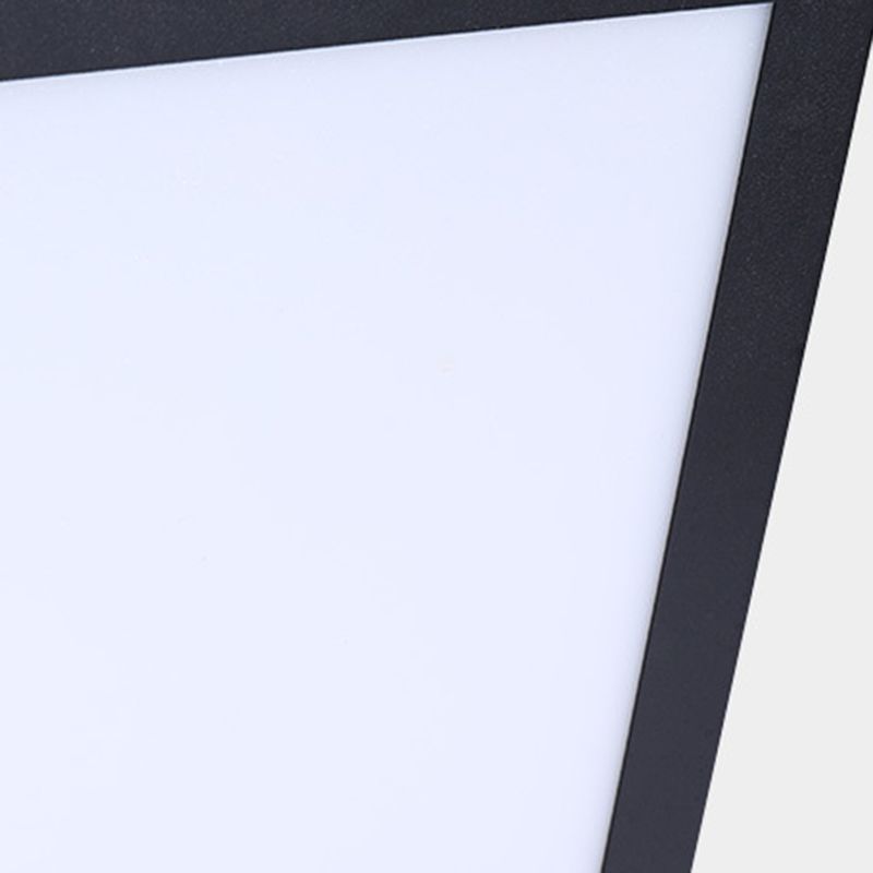 Square Shape Metal Solar Pillar Lamp Modern 1 Light Outdoor Waterproof Light in Black