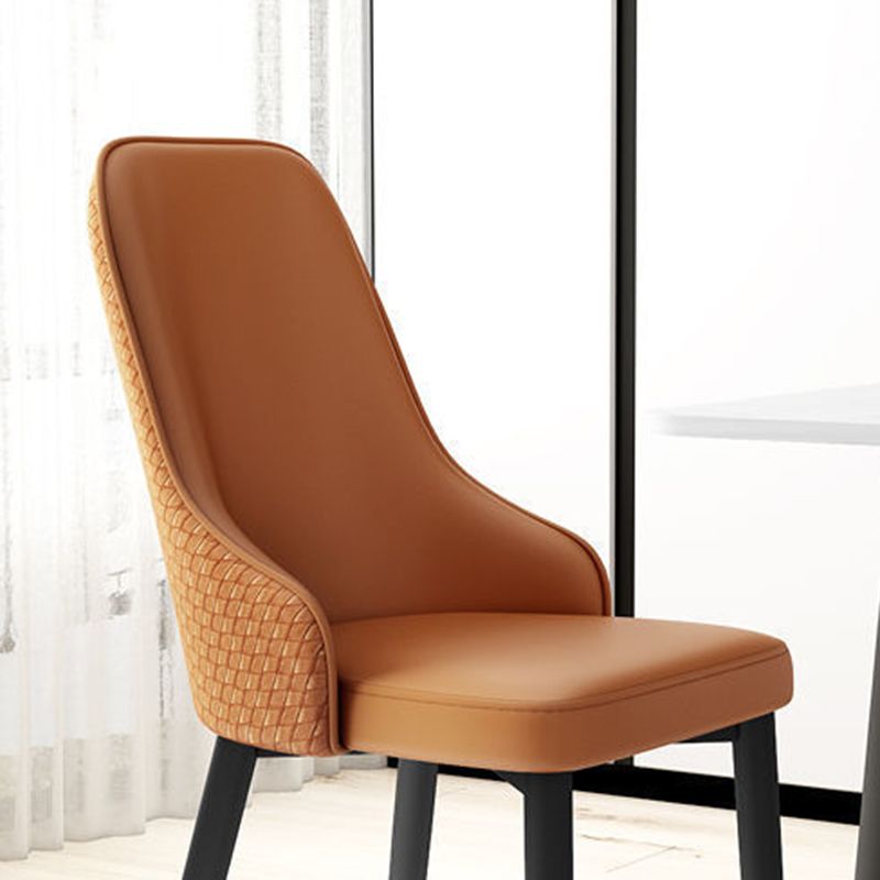 Leather Dining Chair Parsons Armless Side Chair for Restaurant