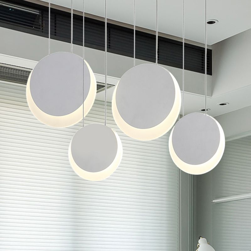 Colgante múltiple en forma de luna metal nórdico 3/4/5 luces blanca clúster luz de colgante en luz cálida/blanca