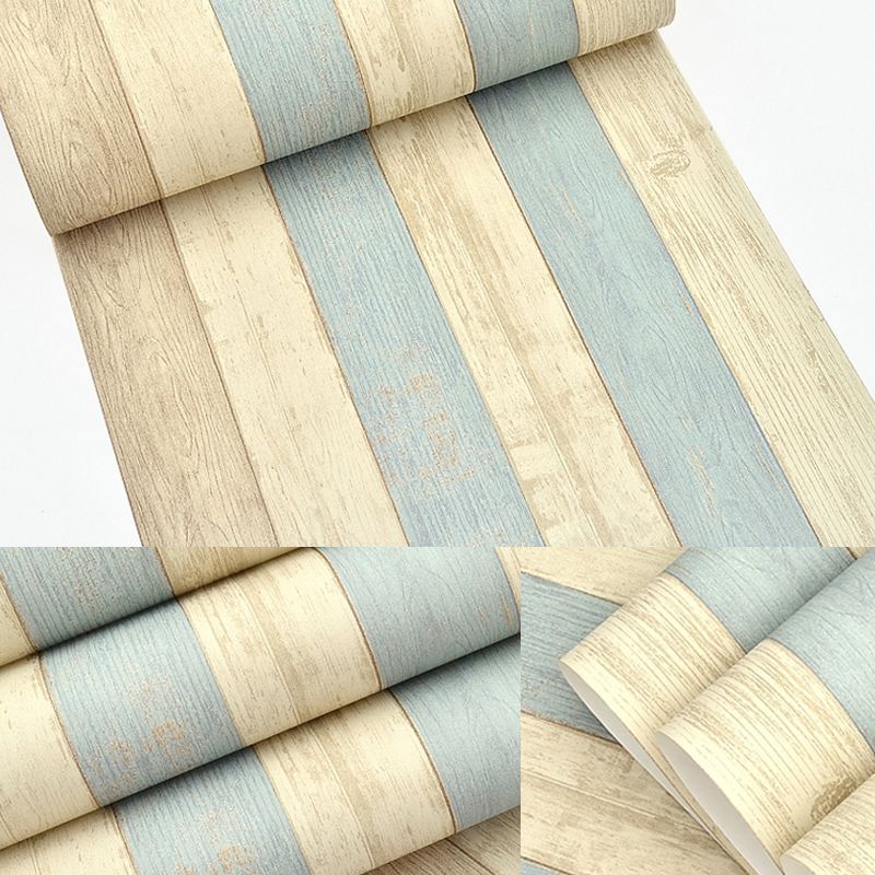 Cottage Wood Plank Wallpaper Pastel Color Bedroom Wall Decoration, 33' L x 20.5" W