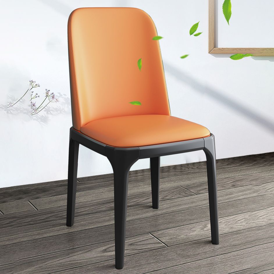Modern Style Parsons Chairs Faux Leather Dining Chair for Dining Room