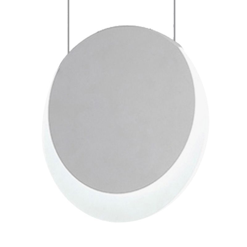 Luz de colgante LED simplicidad colgante de suspensión blanca con sombra acrílica de borde en forma de media luna con luz cálida/blanca, 6.5 "/8.5" W