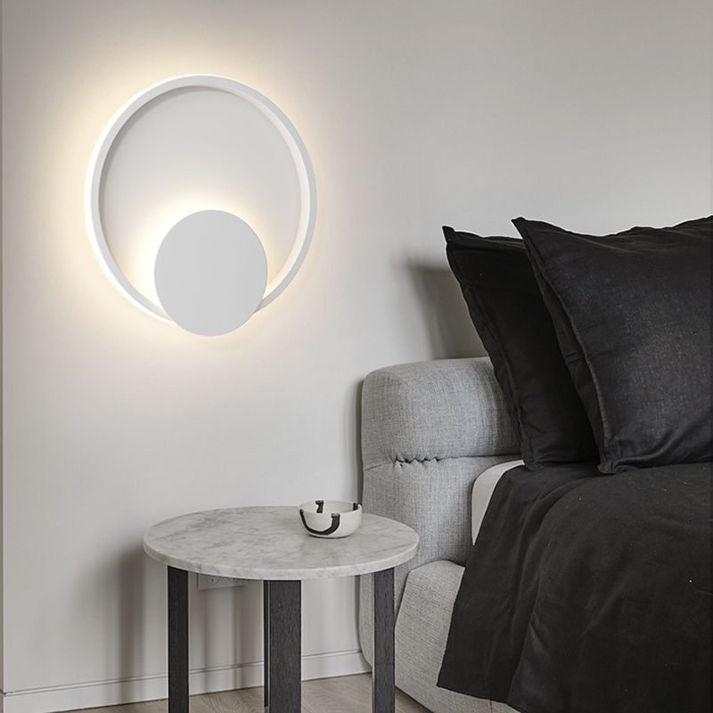 1-Light LED Wall Mount Light Simple Wall Light with Iron Shade for Living Room