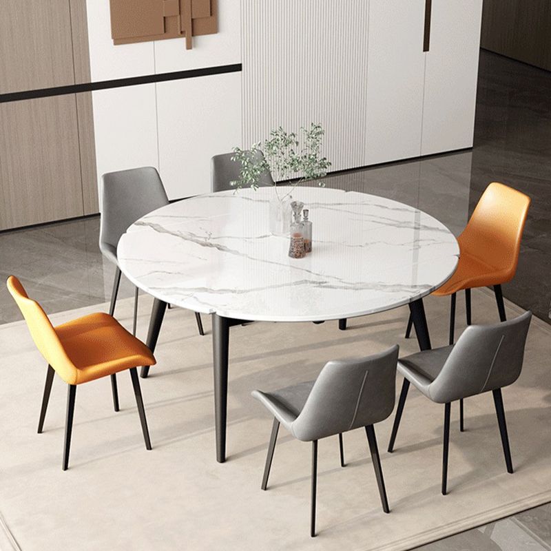 White Stone Dining Site Table Modern Round 4 Legs Dining Table