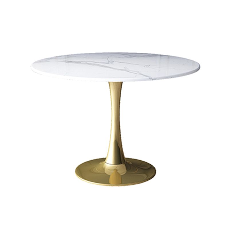 Sintered Stone Dining Table Traditional Luxury Dining Table with Gold Base