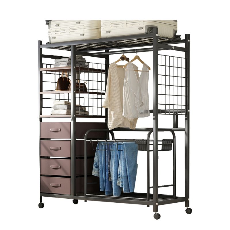 Contemporary Freestanding Wardrobe Closet Home Metal Wardrobe