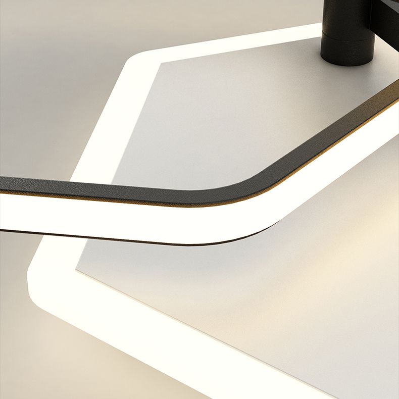 Metal Geometric Shape Flush Ceiling Light Modern 3 Lights Flush Ceiling Light Fixtures