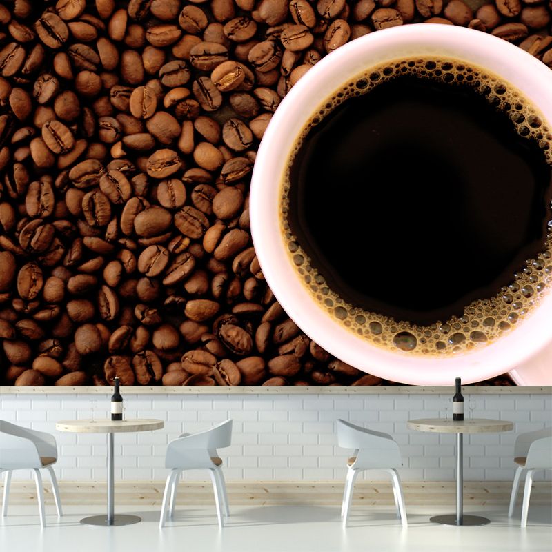 Bitter Coffee Mural Wallpaper for Restaurant Decor Waterproofing, Made to Measure