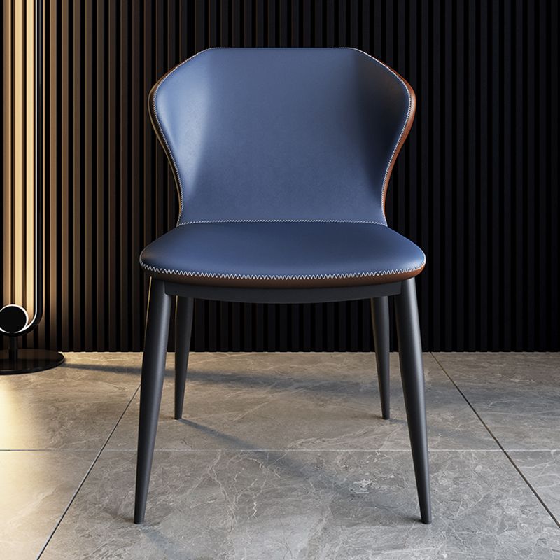 Contemporary Dining Chair Armless Metal Wingback Chairs for Kitchen