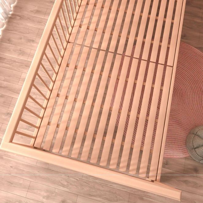 Modern & Contemporary Solid Wood with Guardrail No Theme Slat Beech Bed