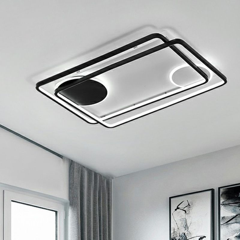 Acryl Parallelogramm Halbbündige Decke Licht minimalistisch Schwarz LED Flush montiert Lampe für Schlafzimmer