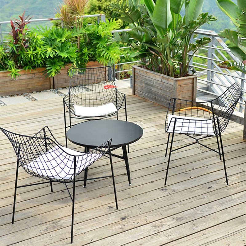 Boho Iron Circular Dining Table 1/3/4/5 Pcs Patio Dining Set