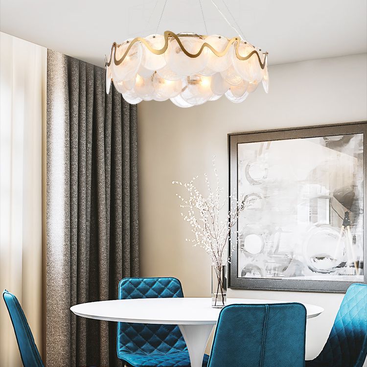 Glass Pendant Light Geometric Contemporary Ceiling Light for Living Room