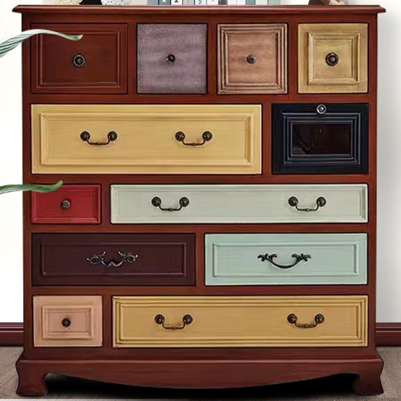 Nautical Bedroom Storage Chest Wooden Vertical Chest with 12 Drawers