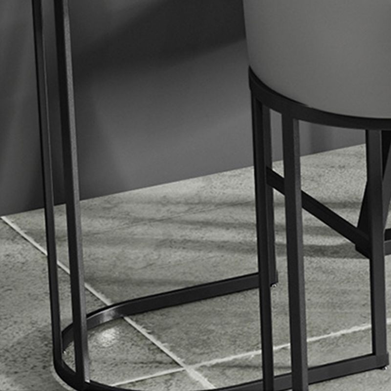 Modern Style Upholstered Counter Stool Low Back Bar Stool with Footrest