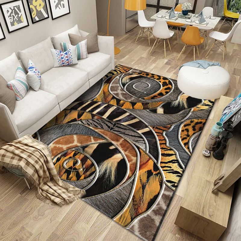 Scandinavian Abstract Pattern Rug Multi Color Polyster Area Carpet Anti-Slip Backing Easy Care Rug for Parlor