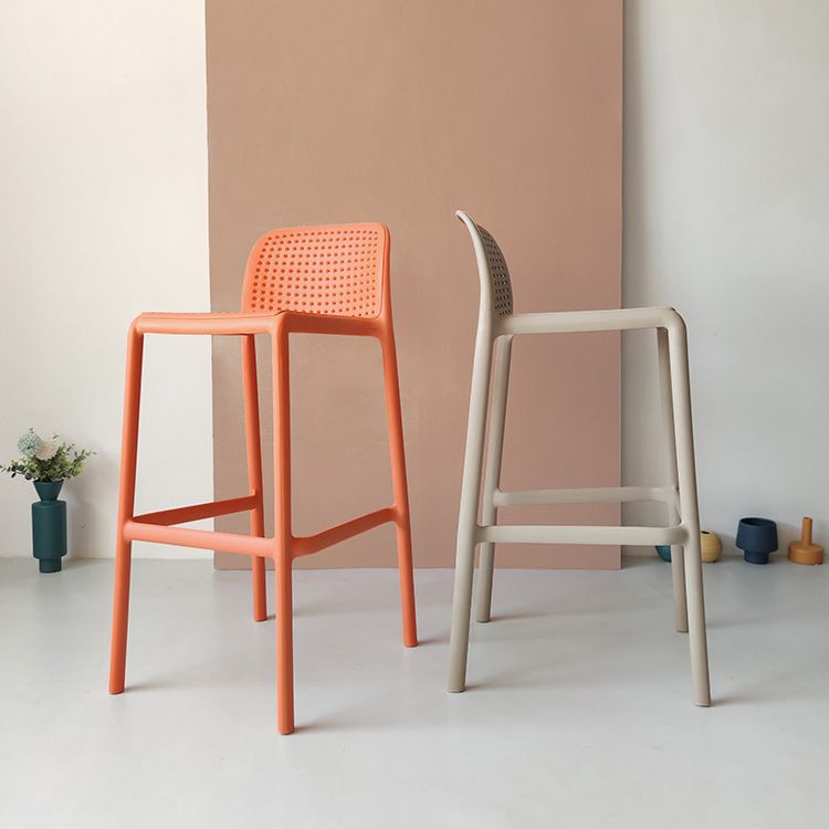 Modern Plastic Bristol Stool Footrest Matte Finish Stackable Barstool