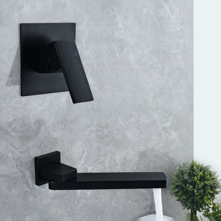 Contemporary Widespread Wall Mounted Bathroom Sink Faucet Swivel Spout
