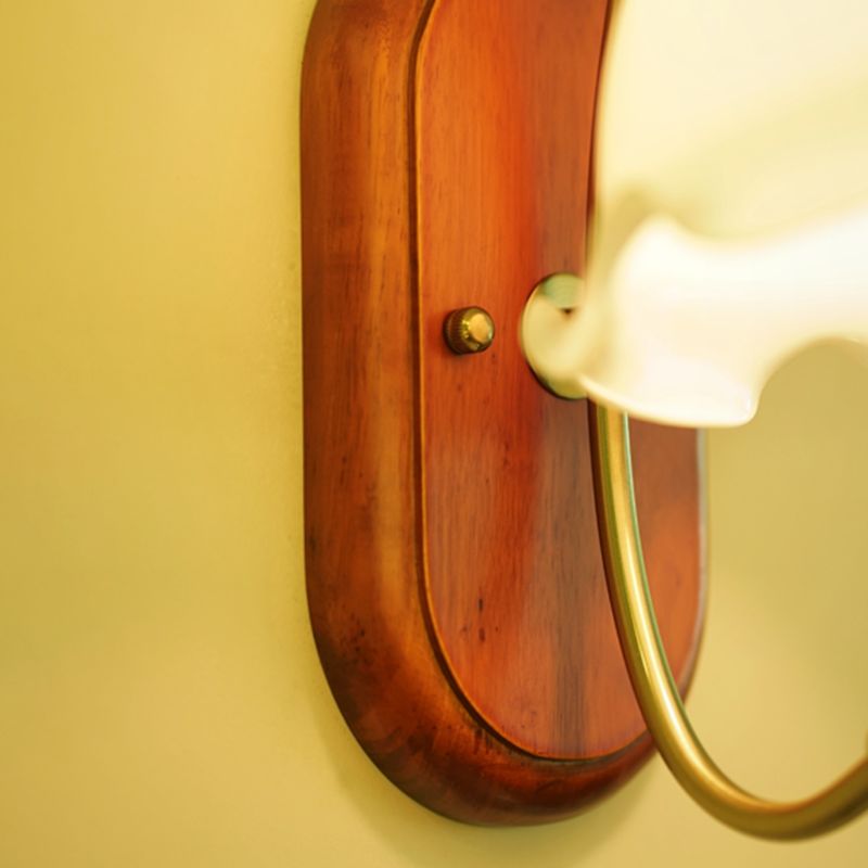 Modern Glass Wall Mounted Lamp Wooden Wall Lights for Bedroom