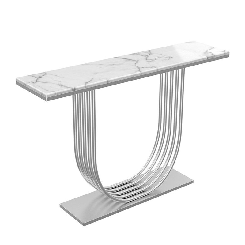 35.43" Tall Modern Console Table Marble 1-shelf Accent Table for Hall
