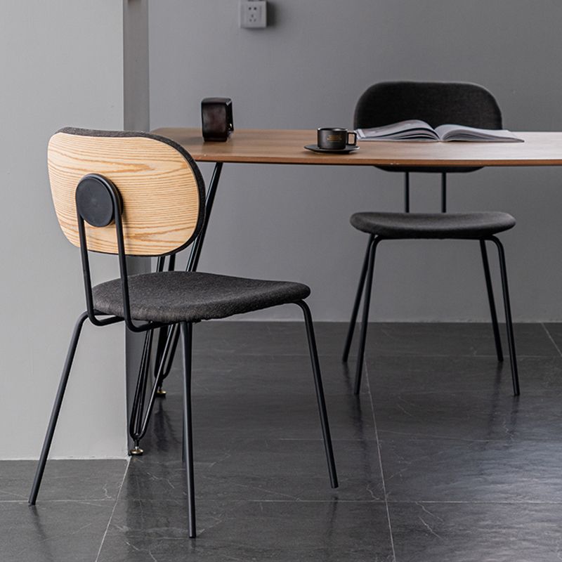 Industrial Open Back Dining Side Chair Fabric Dining Chairs for Home