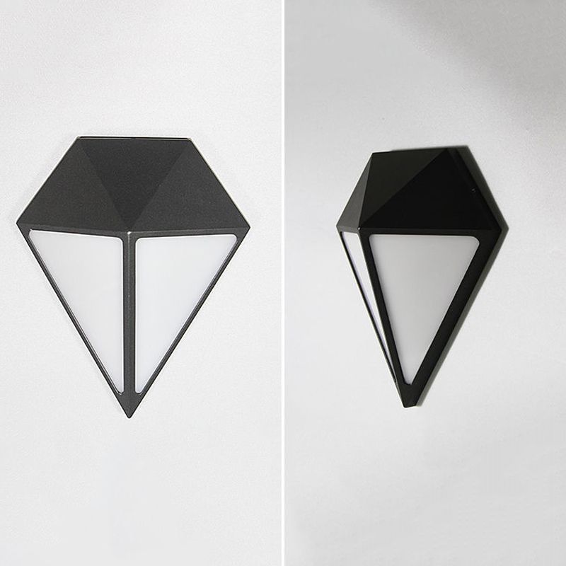 Geometric Shape Wall Lamp Modern Style Metal 1 Light Wall Light in Black
