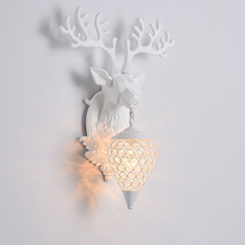 Funzione per illuminazione da parete di cristalli di corna da parete lampada montata in stile a parete