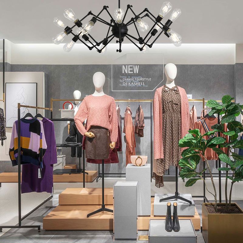 Spider Metal Chandelier Pendant Vêtements de style industriel Store de plafond