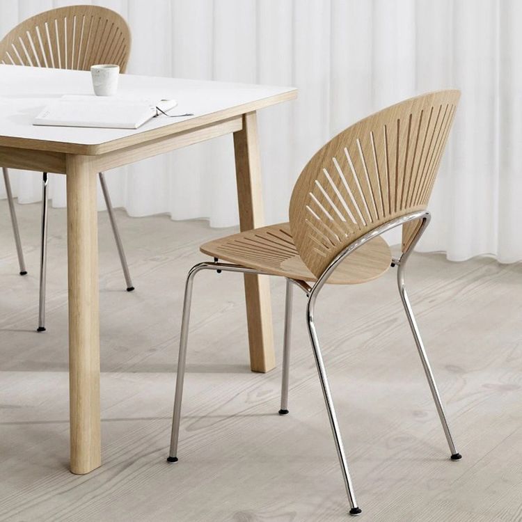 Metal Contemporary Style Kitchen Chair Open Back Side Dining Chairs Set