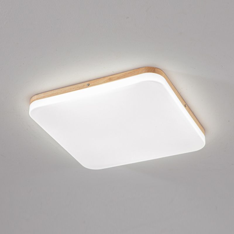 Wooden Flush Mounted Ceiling Lights LED Flush Mount Light with Acrylic Shade