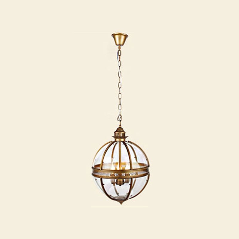 Globe Metal Pendant Lighting Industrial 3 Lights Dining Room Chandelier Hanging Light Fixture