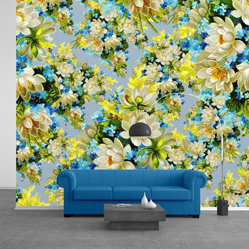 Decorative Wall Mural Wallpaper Hand Painted Plants Sitting Room Wall Mural