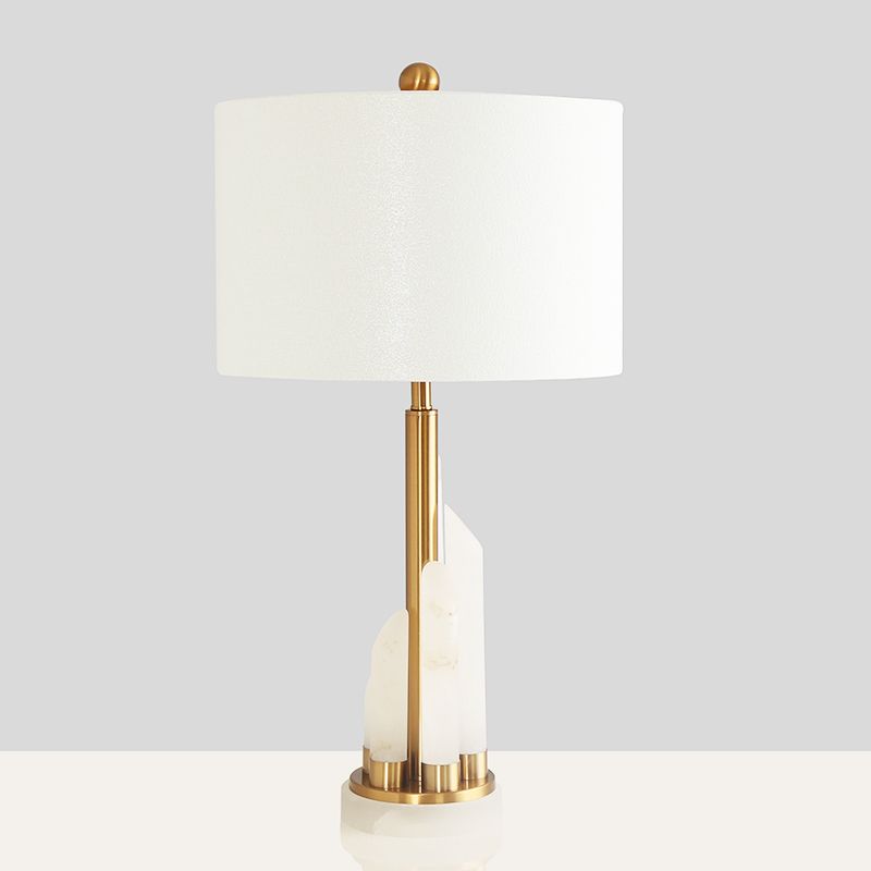 Minimalistische trommeltafelverlichtingsstof 1 koplamp met het bed van het bed met mica in het wit in het wit