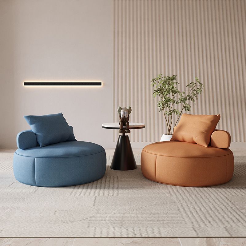 Nordic Style Handless Imitation Leather Curved Back Parsons Chair