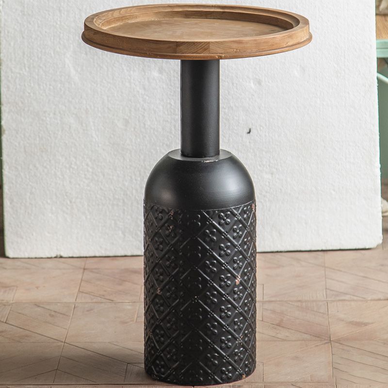 French Country Style Pedestal Base Base Round Old Solid Wood Table