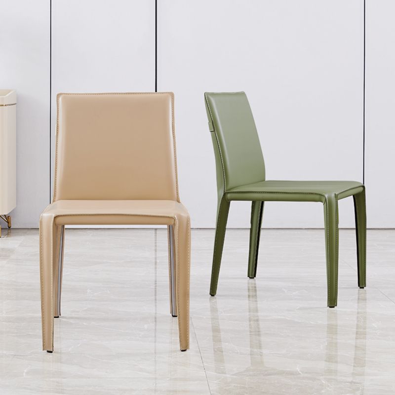 Modern Style Dining Chairs Armless Dining Chair with Metal Legs for Kitchen