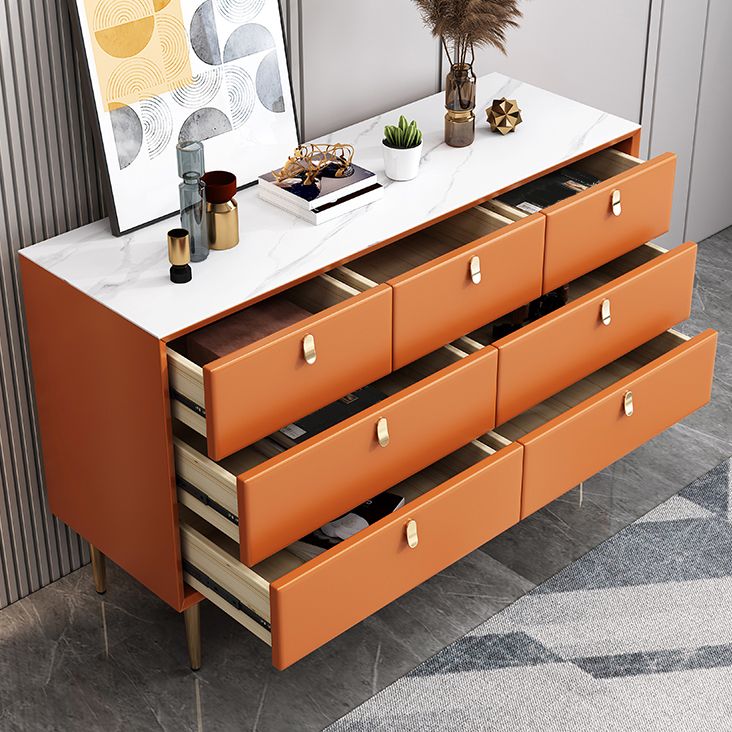 Classic Glam Storage Chest Stone Dresser with 5/6/7 Drawers , 15.6 Inch Width