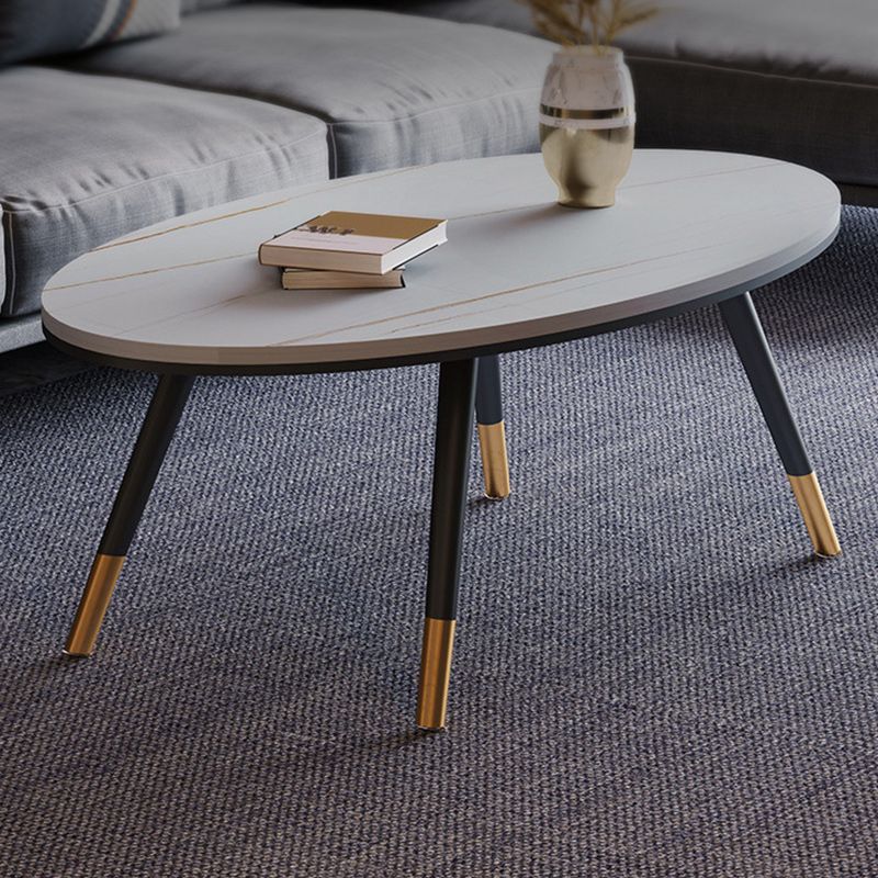 Slate Oval Coffee Table 4 Legs Base Type Single Cocktail Table