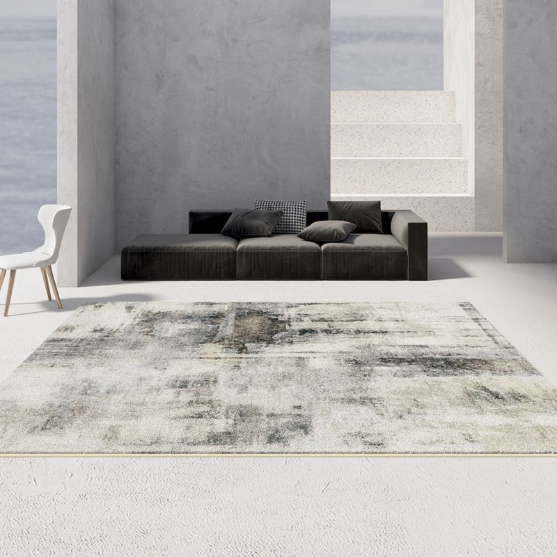 Tapis nostalgique gris en Polyester, tapis d'intérieur fleuri, résistant aux taches, pour la décoration de la maison
