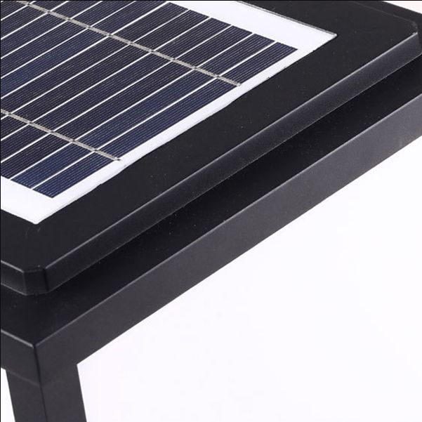 Modern LED Pillar Light Geometric Solar Lighting Fixture for Garden