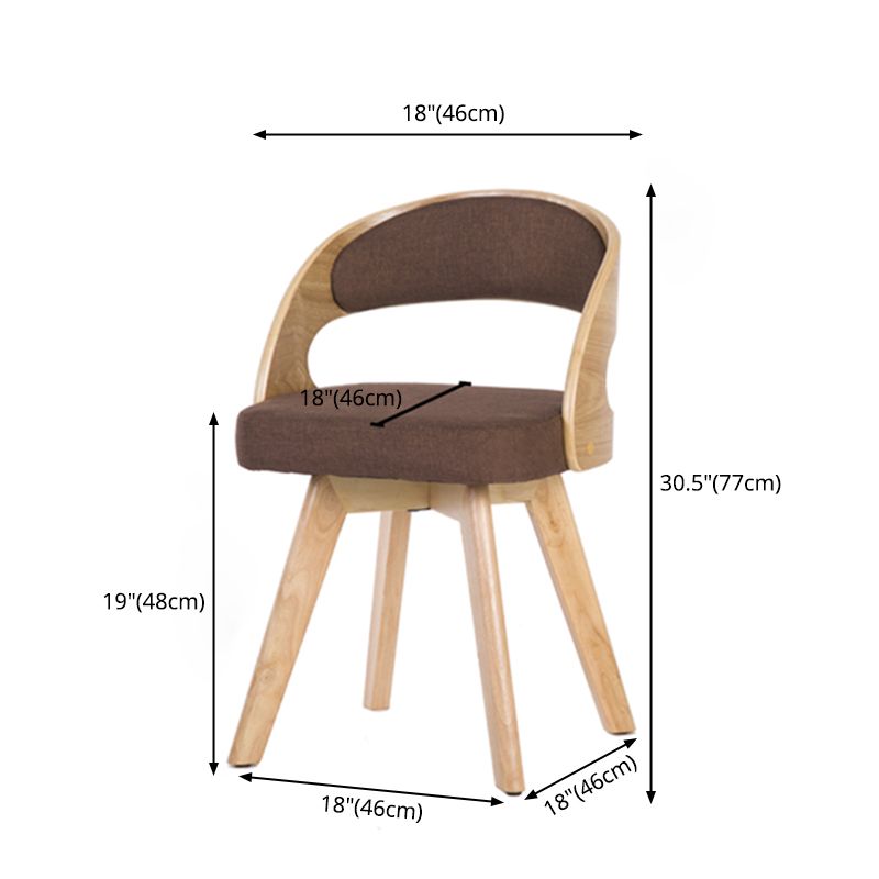Contemporary Swivel Side Dining Room Chair Open Back Chair for Home Use