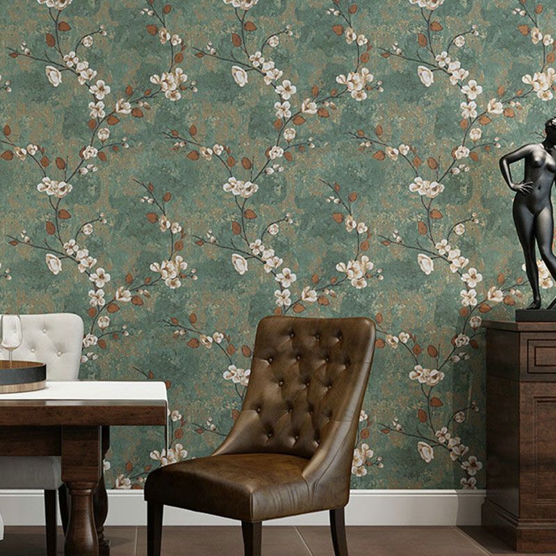 Natural Color Dense Flower Wallpaper 20.5"W x 33'L Non-Pasted Stain-Resistant Wall Covering